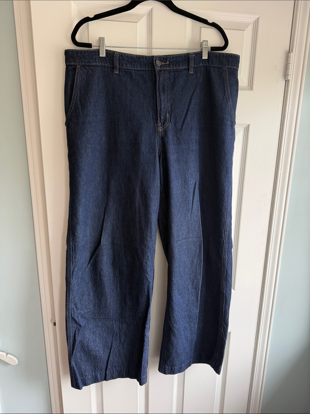 Reitmans Navy Blue Wide-Leg Flare Jeans